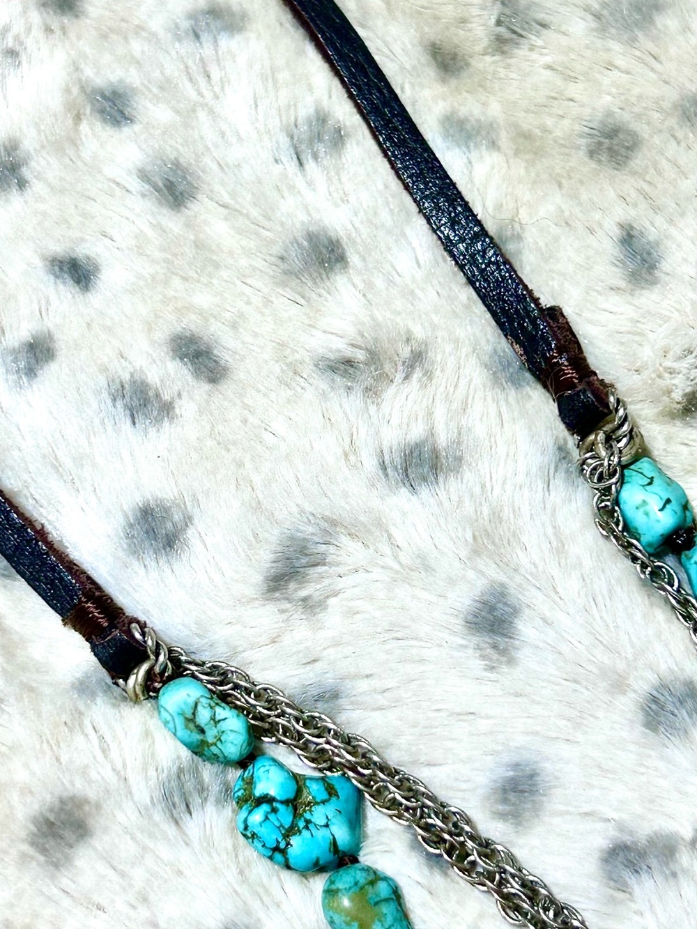 Boho Necklace Western Leather Layered Turquoise Feather Pendant Women Jewelry - Picture 12 of 12